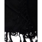 Valintino Viscose Stole in Black Color with Self Design Size 70*30